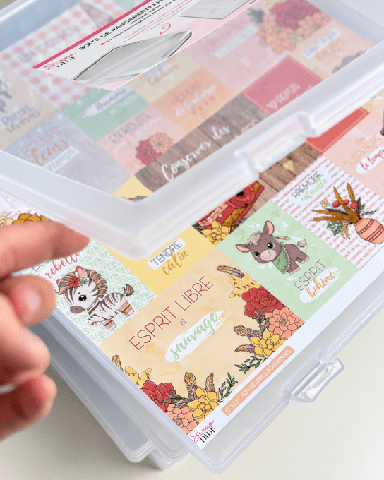 Lot de 6 boîtes de rangement pour papiers scrapbooking 30 x 30 cm