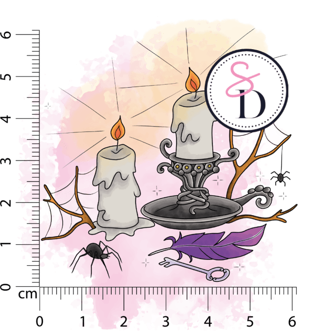 Tampon caoutchouc Les bougies - La magie d'Halloween