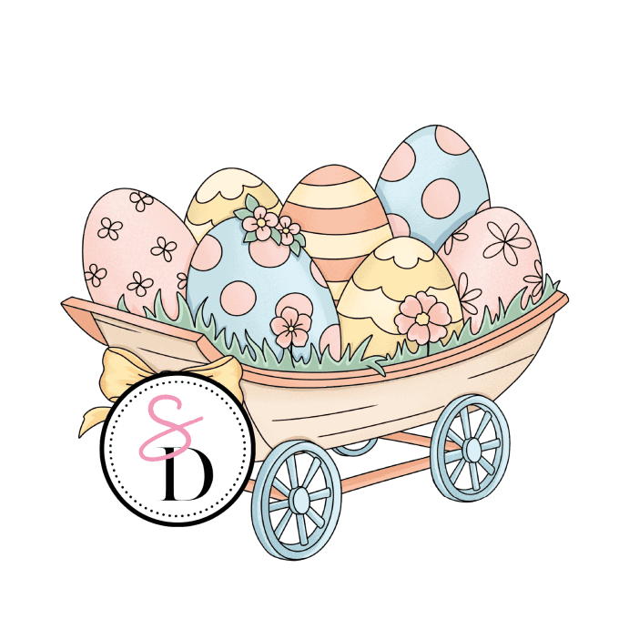 Tampon caoutchouc - Charrette gourmande - Les trésors de Pâques | Nouvelle récolte