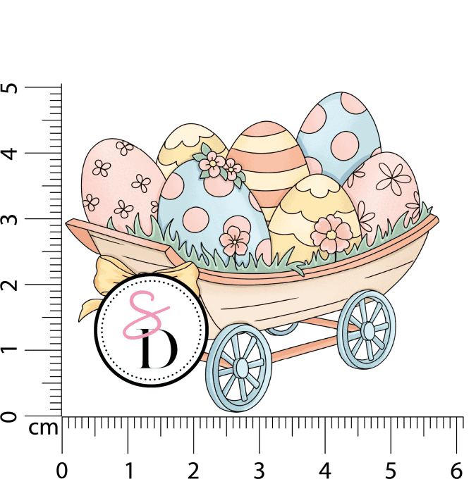 Tampon caoutchouc - Charrette gourmande - Les trésors de Pâques | Nouvelle récolte