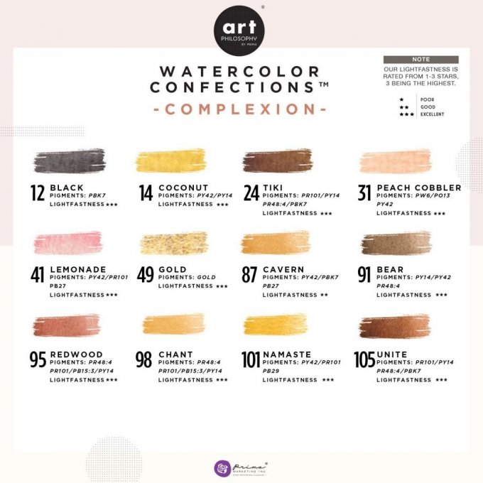 Palette Aquarelle Watercolor Confections Complexion - Prima Art Philosophy