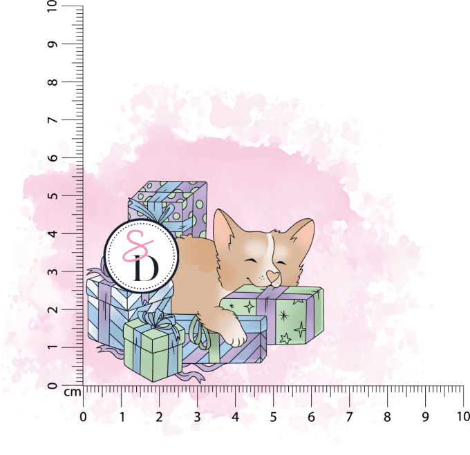 Tampon caoutchouc - Chien endormi - Hiver Féérique  
