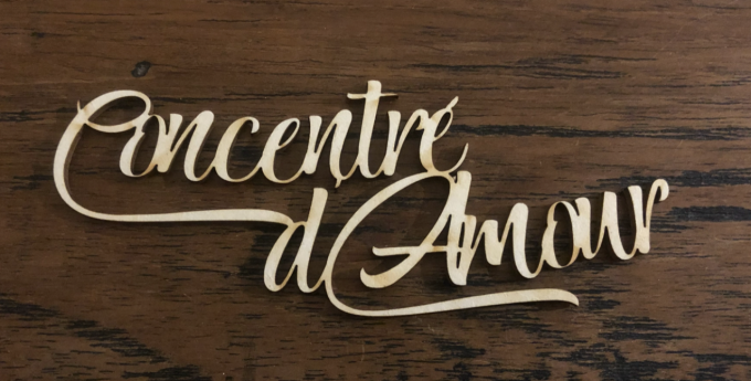 Concentré d'amour - Mot chipboard adhésif