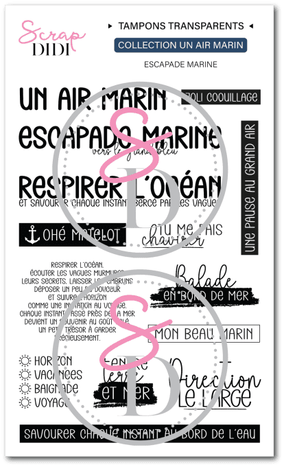 Tampon Clear A6 Escapade Marine Un Air Marin Scrap Didi pour scrapbooking sur le thème de la mer, de
