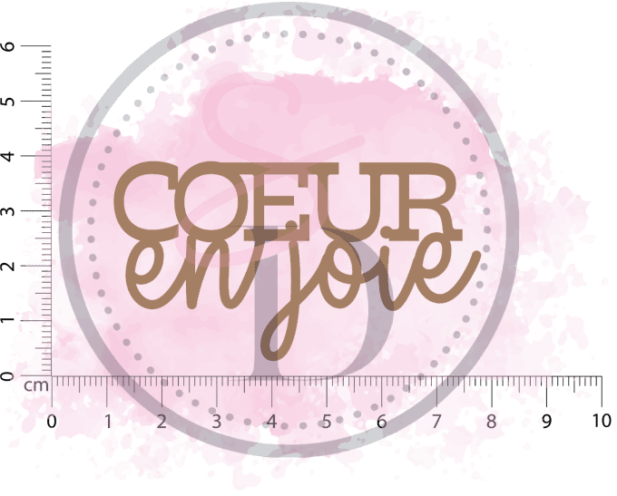 Mot en cartons bois adhésif COEUR EN JOIE - Éclats de bonheur