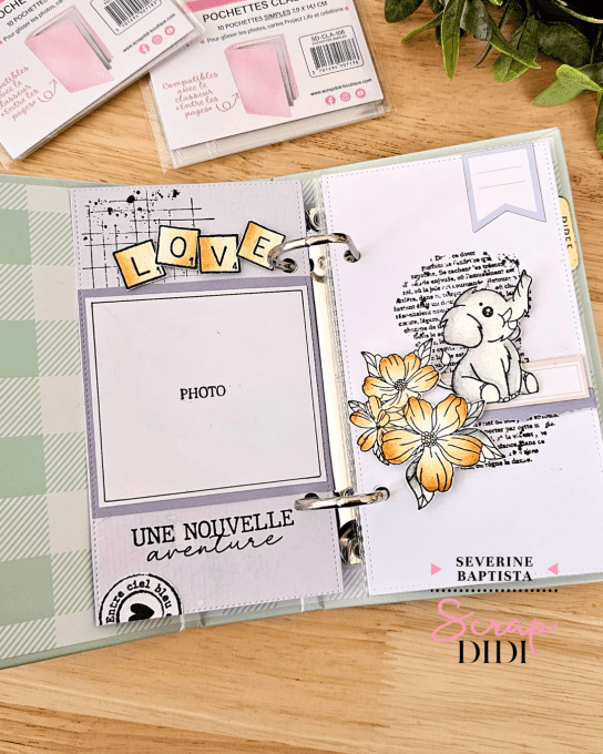 Classeur Scrapbooking - BLEU COTON - Pour garder tes souvenirs