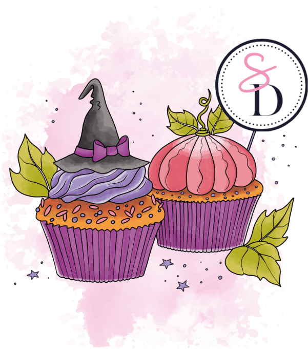 Tampon caoutchouc Cupcakes gourmands - La magie d'Halloween 