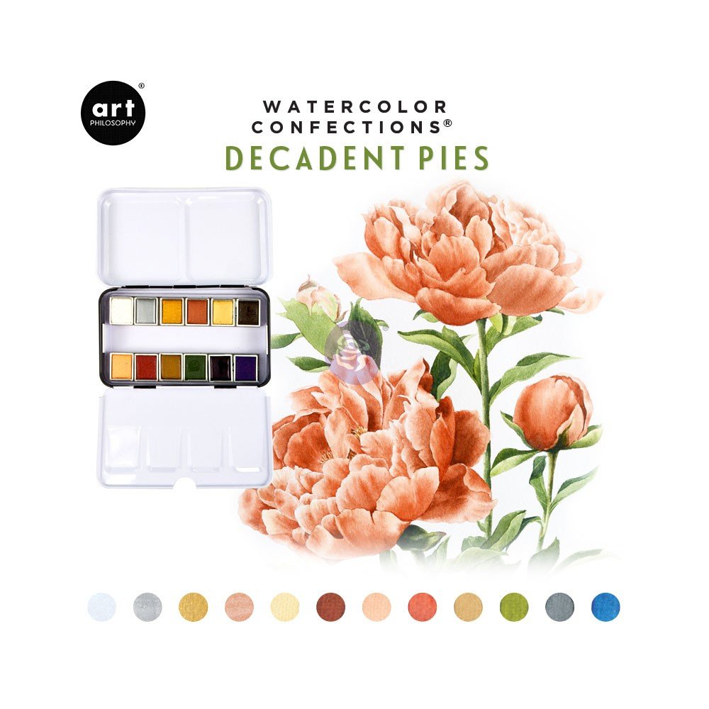 Palette Aquarelle Watercolor Confections Decadent Pies - Prima Art Philosophy