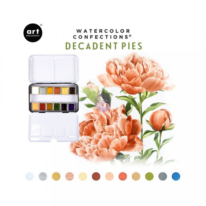 Palette Aquarelle Watercolor Confections Decadent Pies - Prima Art Philosophy