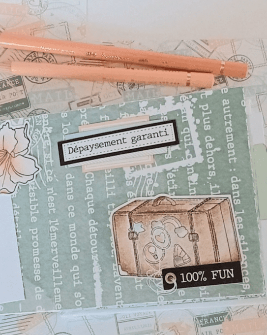 Tampon caoutchouc - VALISE VINTAGE - Carnet de Bord