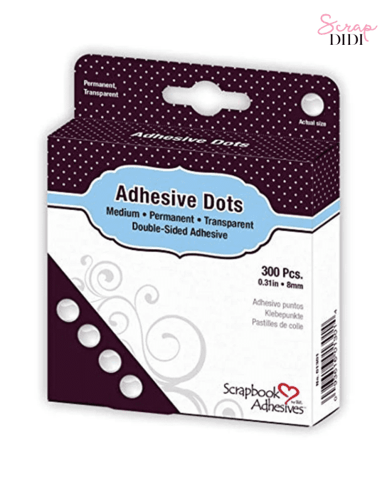 DODZ Points Adhésifs Moyens 8mm – 300 pcs colle transparente