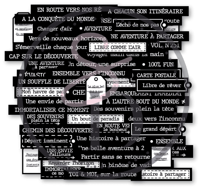 Die Cuts “Les Douces Phrases” #2 Noir – Carnet de Bord