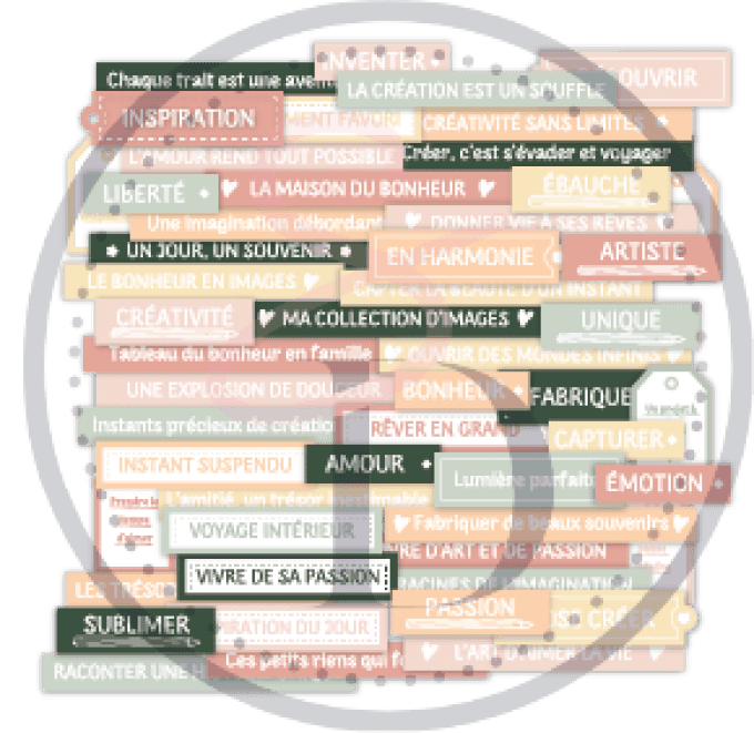 Die cuts papier - Les douces phrases #1