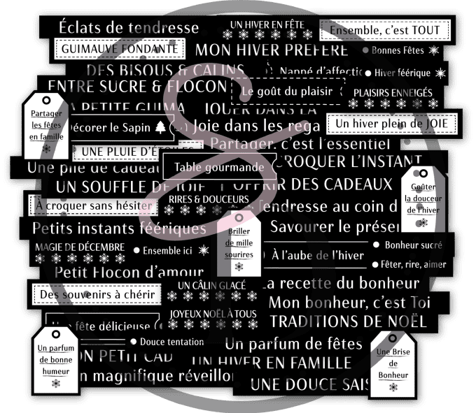 die cuts en papier pour le scrapbooking de la collection de noel