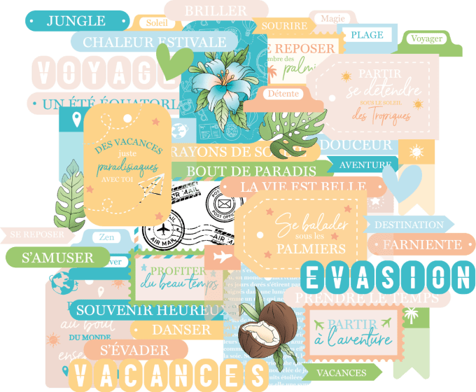 Die cuts papier SOUS LES TROPIQUES