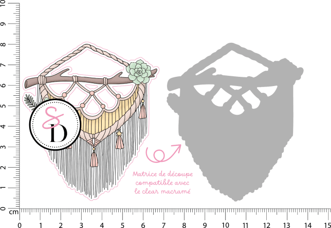 Duo die et tampon clear - Macramé bohème - Rêveries Bohémiennes