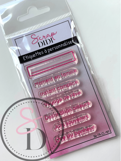 Tampons Clear Etiquette à personnaliser DOUCEUR ESTIVALE