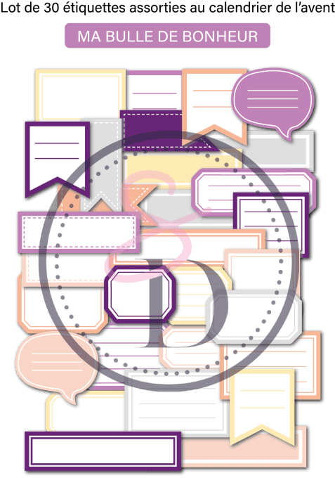Étiquettes découpées – Ma bulle de bonheur