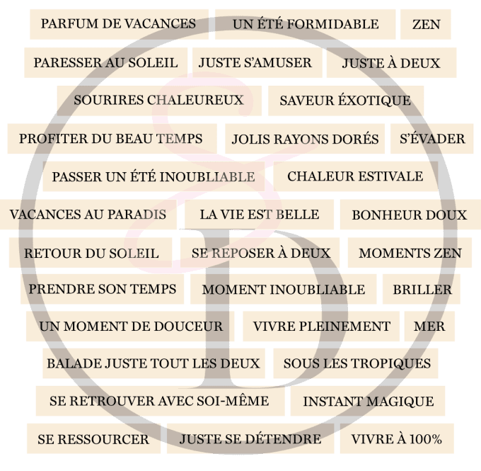 Lot embellissements cartons bois - SOUS LES TROPIQUES