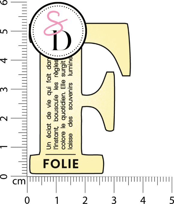 Tampon caoutchouc – F de folie – Ma bulle de bonheur