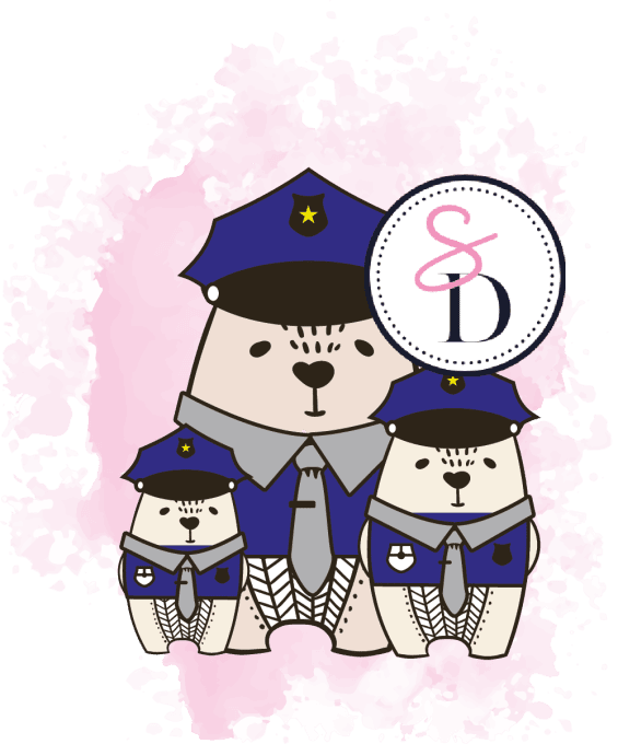 Tampon - Famille Ours Police