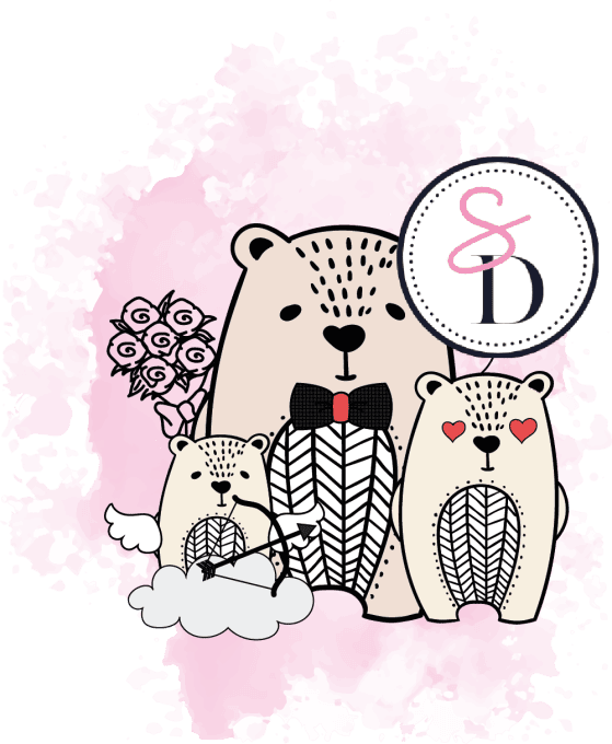 Tampon - Famille Ours Saint Valentin