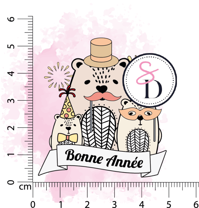 Tampon Famille Ours Bonne année