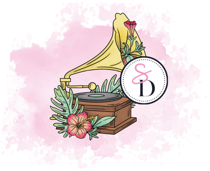 Tampon caoutchouc Gramophone en fleurs - Symphonie florale