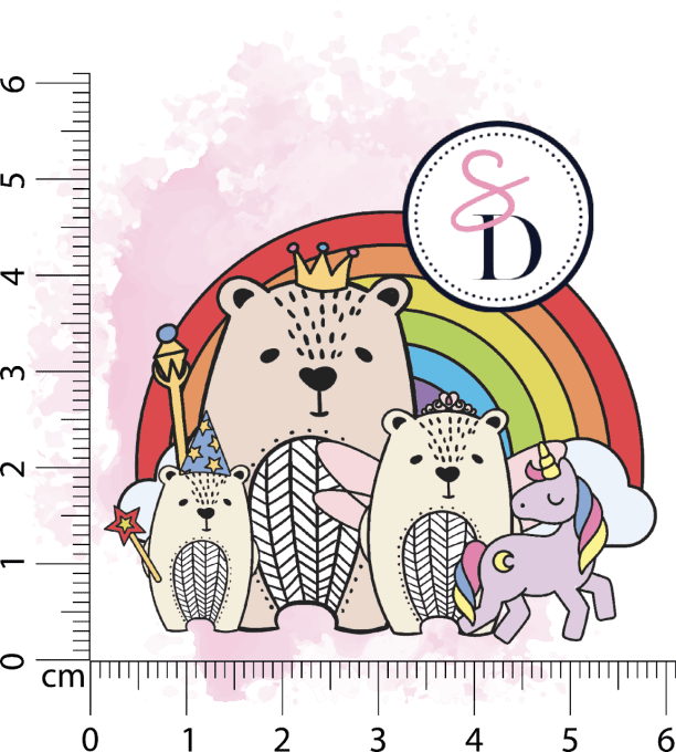 Tampon - Famille Ours Licorne