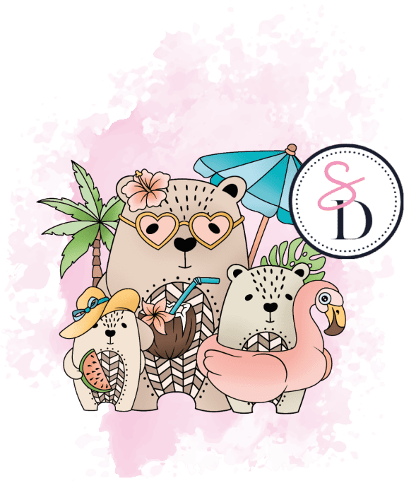 Tampon - Famille Ours Sous les tropiques