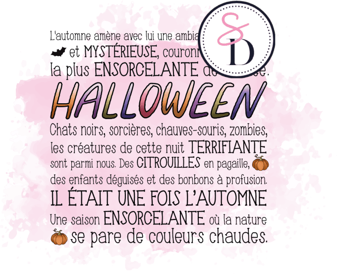 Tampon caoutchouc Fond texte Halloween - La magie d'Halloween 