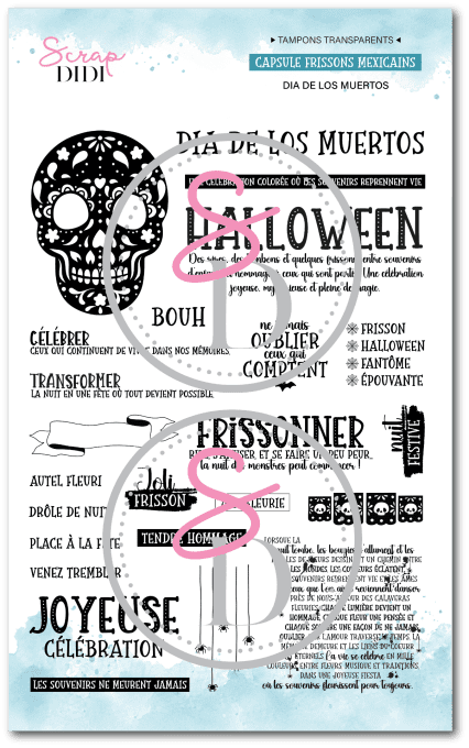 Tampon clear A6 sur le thème d'halloween mexicain