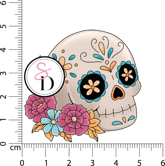 Tampon caoutchouc Crâne Calavera fleuri Frissons Mexicains Scrap Didi