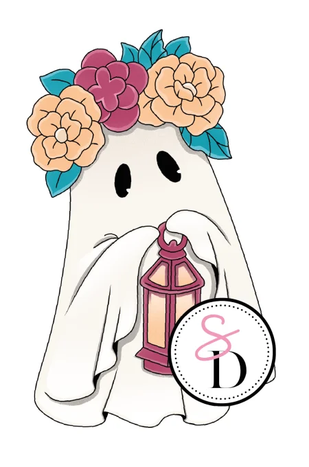 Tampon caoutchouc Fantôme de minuit Halloween Frissons Mexicains Scrap Didi