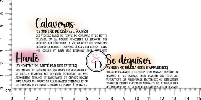 Tampon texte Halloween Synonymes Frissons Mexicains Scrap Didi