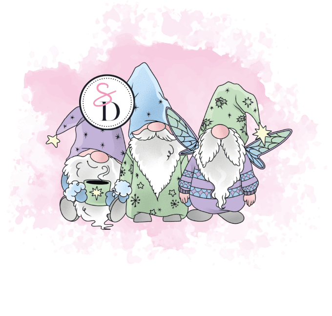 Tampon caoutchouc - Trio de gnomes - Hiver Féérique