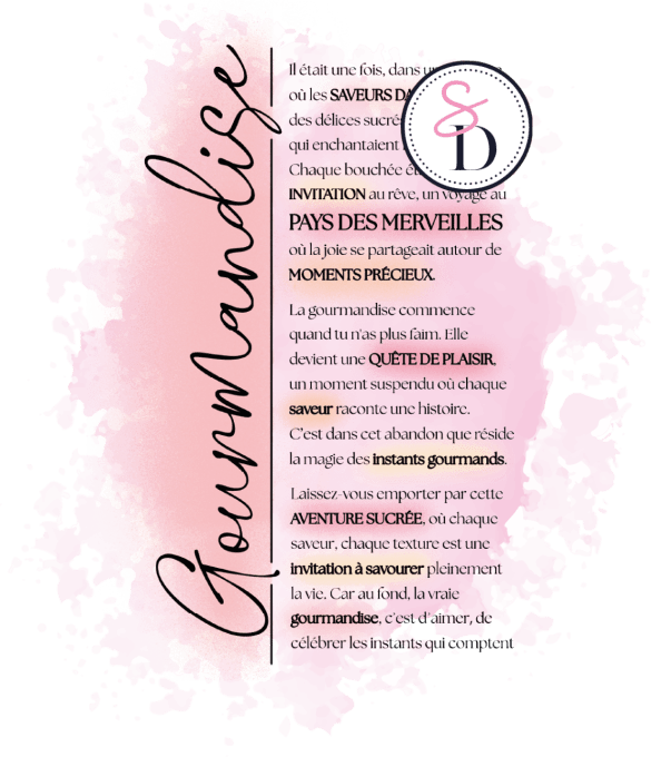 Tampon caoutchouc - Fond texte Gourmandise- Au pays des gourmandises