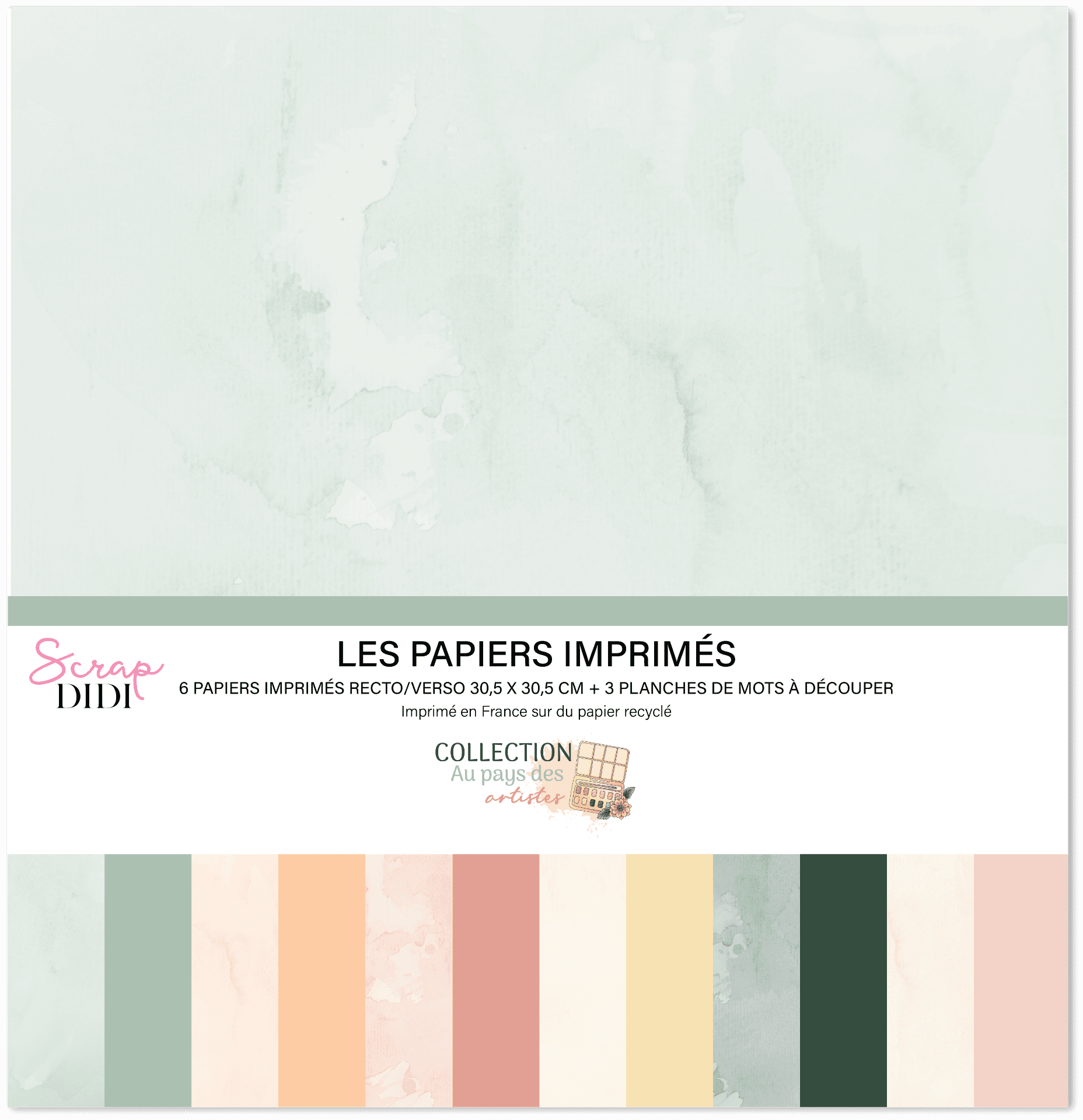 Kit de 6 papiers unis & aquarelle – Au pays des artistes