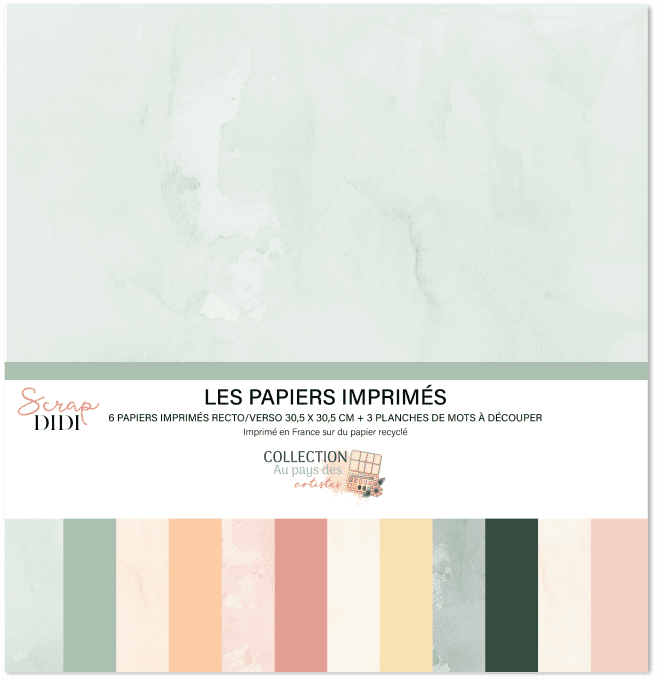 Kit de 6 papiers unis & aquarelle – Au pays des artistes