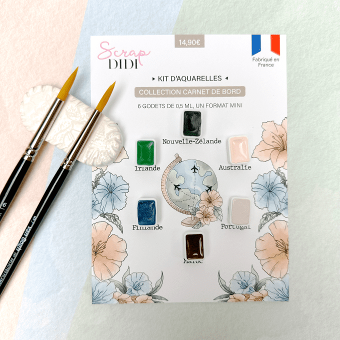 Kit Aquarelles Carnet de Bord – 6 Couleurs