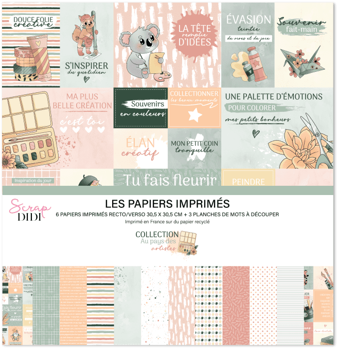 Kit de papiers imprimés  – Au pays des artistes