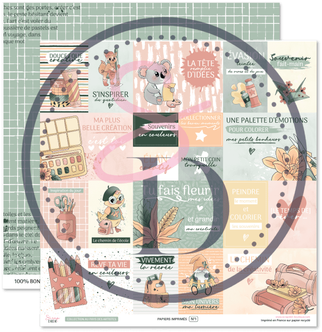 Kit de papiers imprimés  – Au pays des artistes