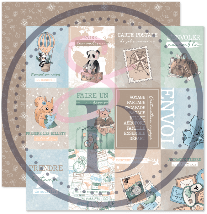Kit 6 Papiers Imprimés Recto Verso + Bandes de Mots - Carnet de Bord