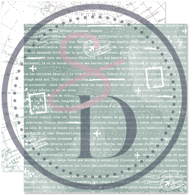 Kit 6 Papiers Imprimés Recto Verso + Bandes de Mots - Carnet de Bord