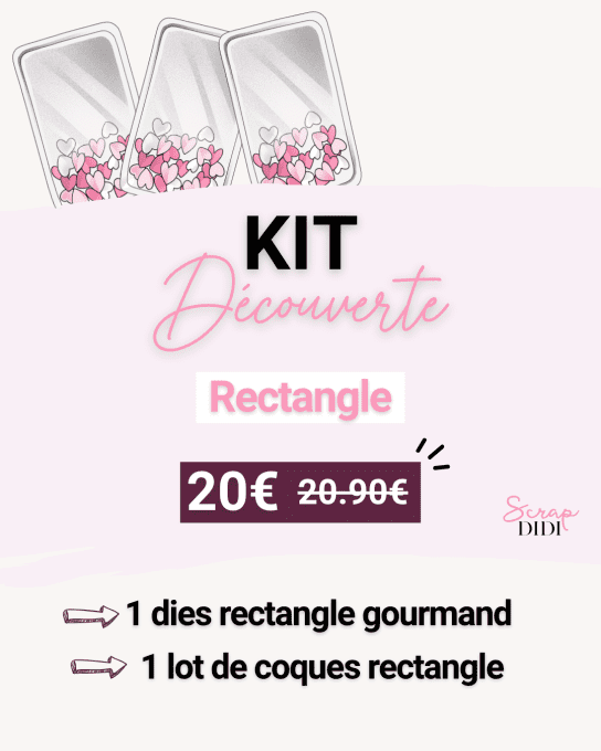 Kit découverte shaker rectangle gourmand – coques + die assorti