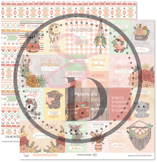 Kit de 6 papiers imprimés - Rêveries Bohémiennes