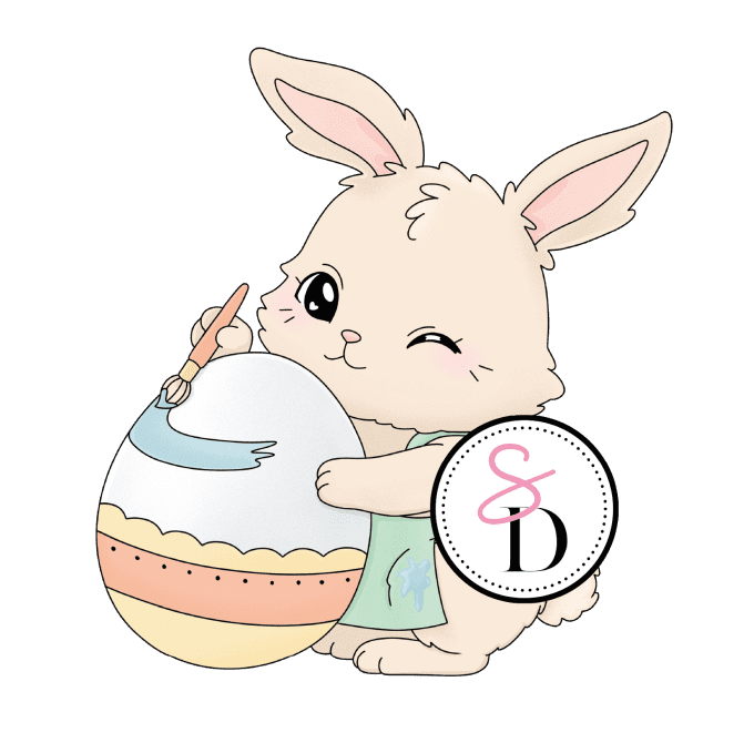 Tampon caoutchouc - Lapin artiste - Les trésors de Pâques | Nouvelle récolte