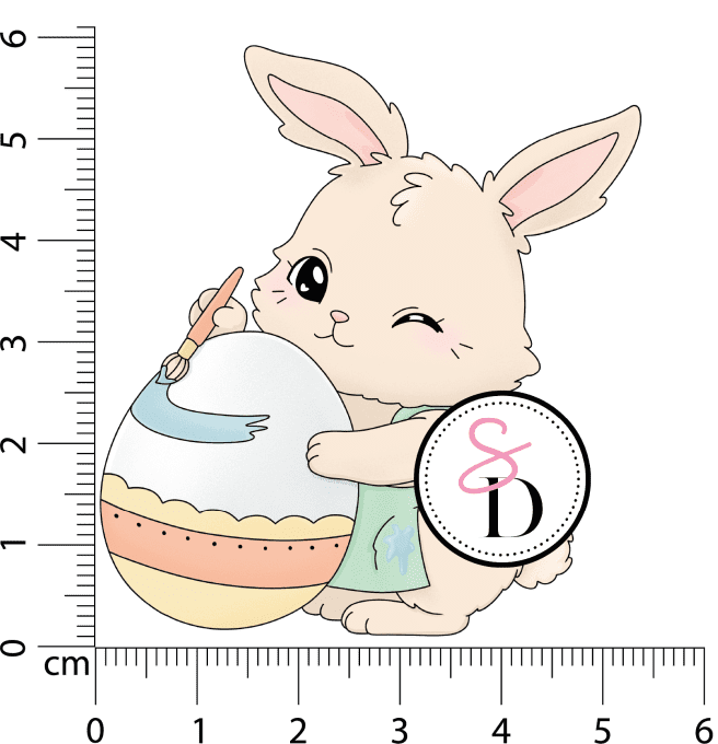 Tampon caoutchouc - Lapin artiste - Les trésors de Pâques | Nouvelle récolte