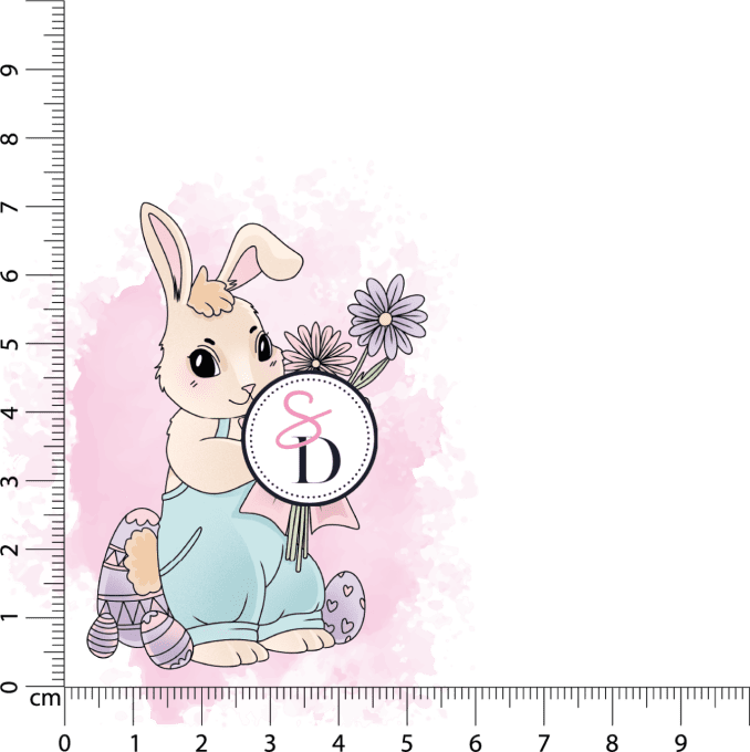 Tampon caoutchouc - Le lapin bouquet - Les trésors de Pâques