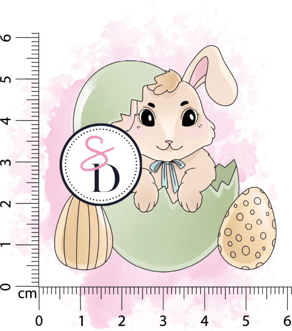 Tampon caoutchouc - Lapin surprise - Les trésors de Pâques